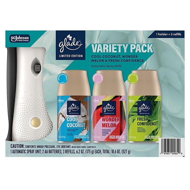 Glade Automatic Spray Air Freshener, Spring Variety, 1 Device + 3 Refills, 18.6 oz - Image 2
