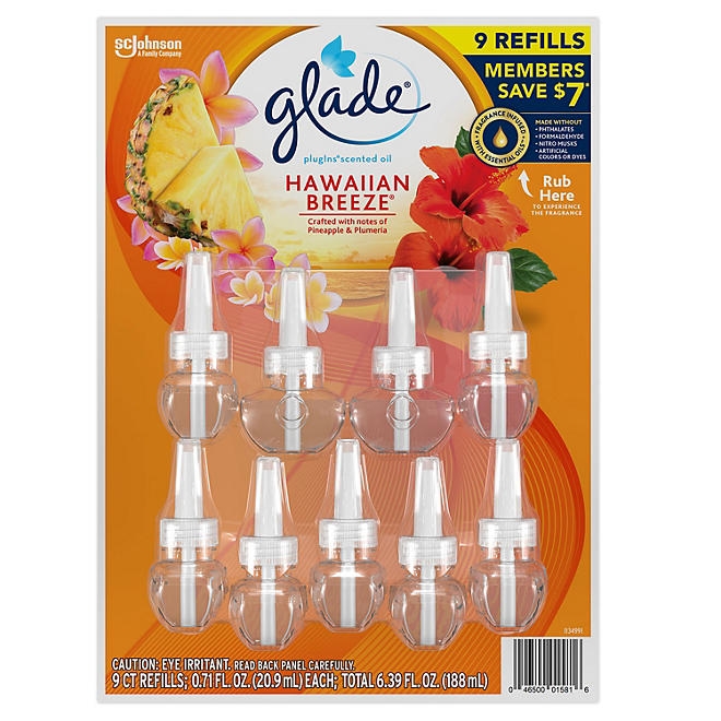 Glade PlugIns Scented Oil Refills, Hawaiian Breeze, 9 refills - Image 2