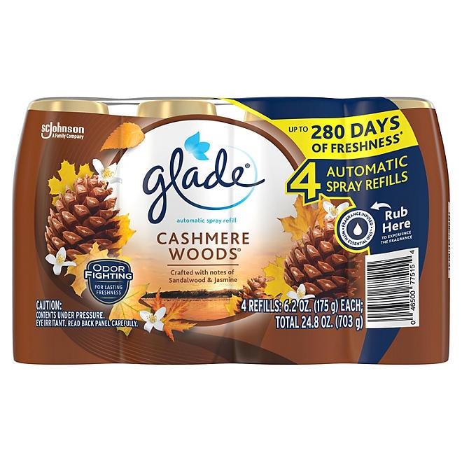 Glade Automatic Spray Air Freshener Refills, Cashmere Woods, 4 ct. - Image 2
