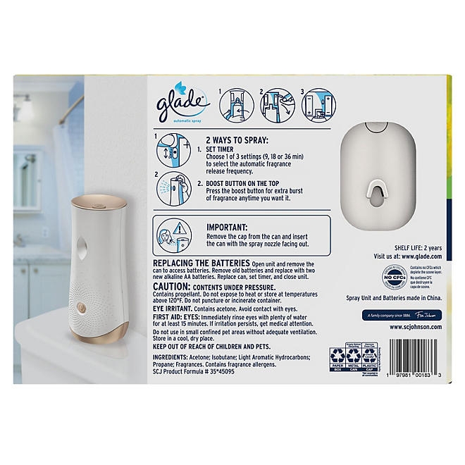 Glade Automatic Spray Air Freshener, Radiant Bloom, 1 Device + 3 Refills, 18.6 oz. - Image 9