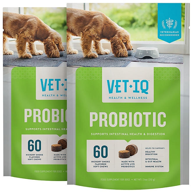 VETIQ Probiotic Soft Dog Chews, Hickory Smoke Flavored 60 ct., 2 pk. - Image 2