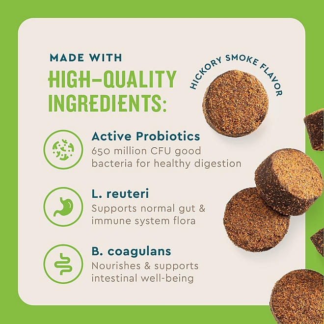 VETIQ Probiotic Soft Dog Chews, Hickory Smoke Flavored 60 ct., 2 pk. - Image 4