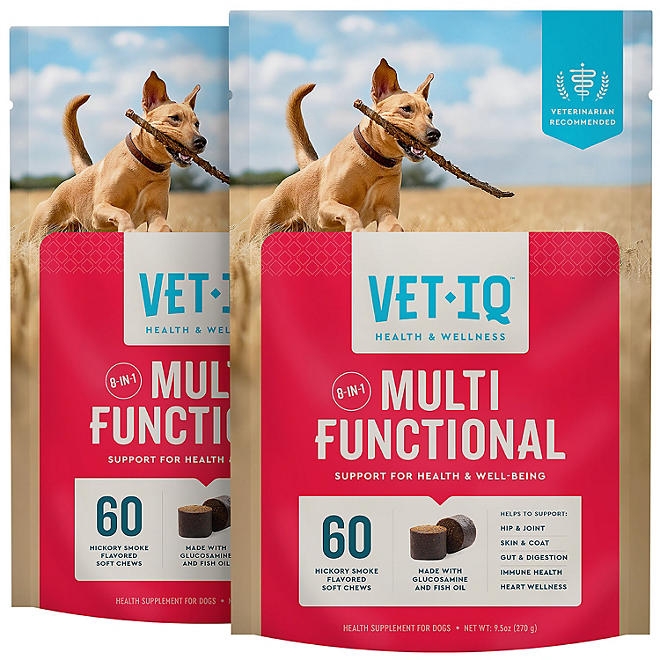 VETIQ 8-In-1 Multi-Benefit Soft Dog Chews, Hickory Smoke Flavored 60 ct., 2 pk. - Image 2