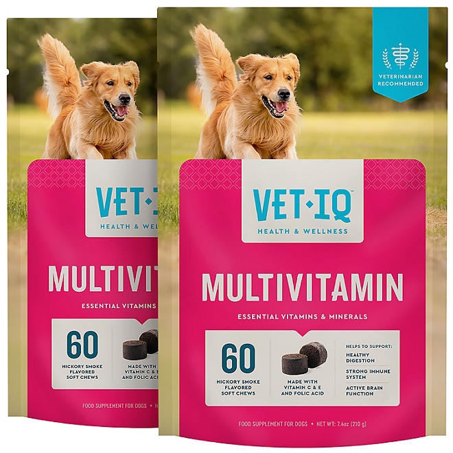 VETIQ Multivitamin Soft Dog Chews, Hickory Smoke Flavored 60 ct., 2 pk. - Image 2
