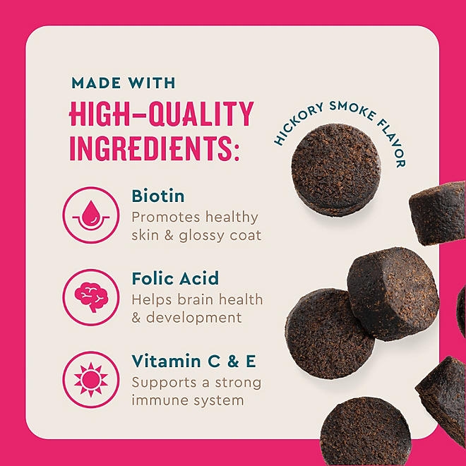 VETIQ Multivitamin Soft Dog Chews, Hickory Smoke Flavored 60 ct., 2 pk. - Image 4