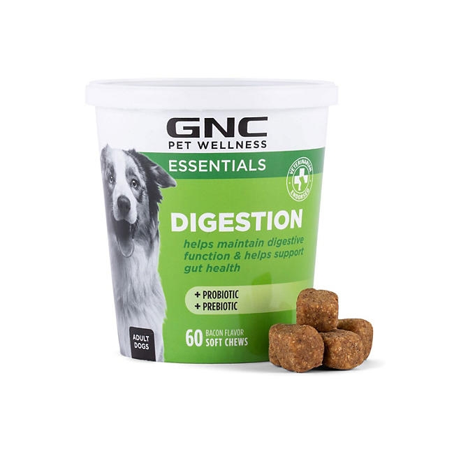 GNC Pets, Bacon Flavored, Digestion Soft Chews for Dogs, 180 ct. - Image 3