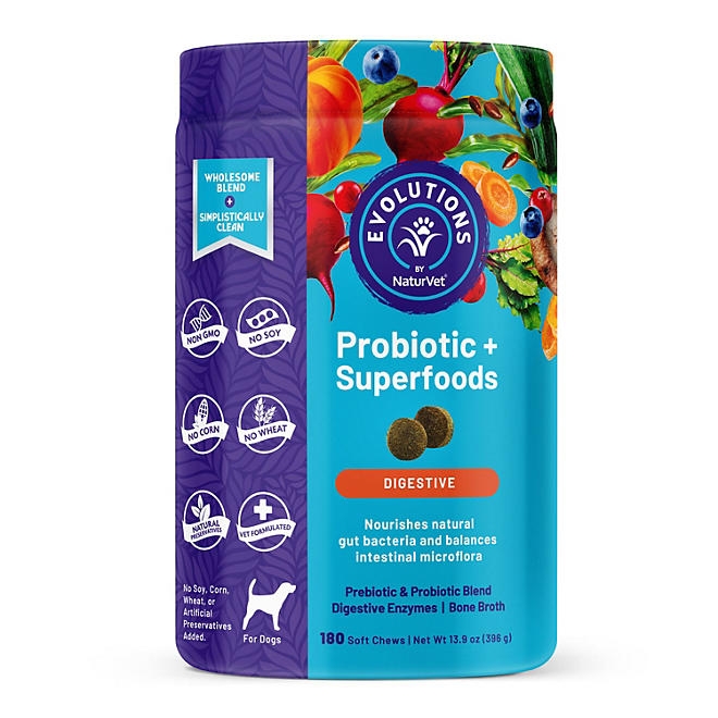 Evolutions by NaturVet, Probiotic Plus Superfoods, Soft Chews for Dogs, 180 ct. - Image 2