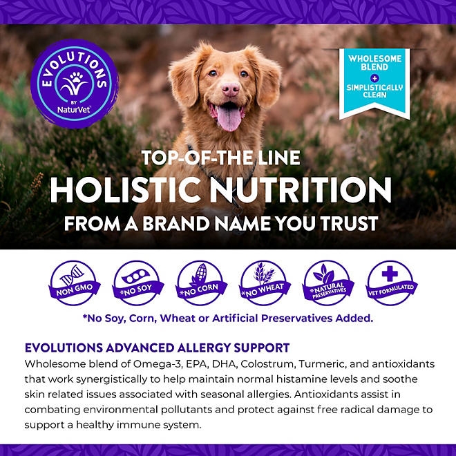 Evolutions by NaturVet, Advanced Allergy Soft Chews for Dogs, 180 ct. - Image 5