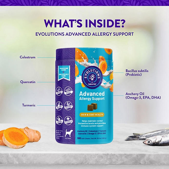 Evolutions by NaturVet, Advanced Allergy Soft Chews for Dogs, 180 ct. - Image 6