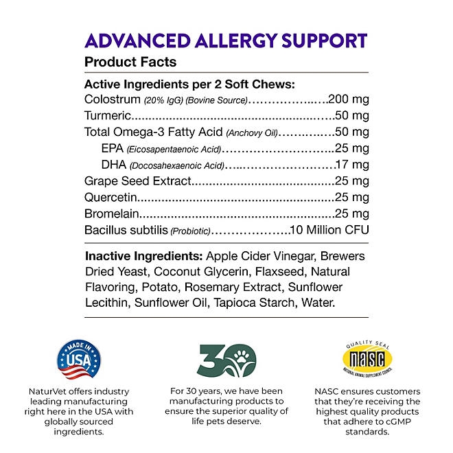Evolutions by NaturVet, Advanced Allergy Soft Chews for Dogs, 180 ct. - Image 9