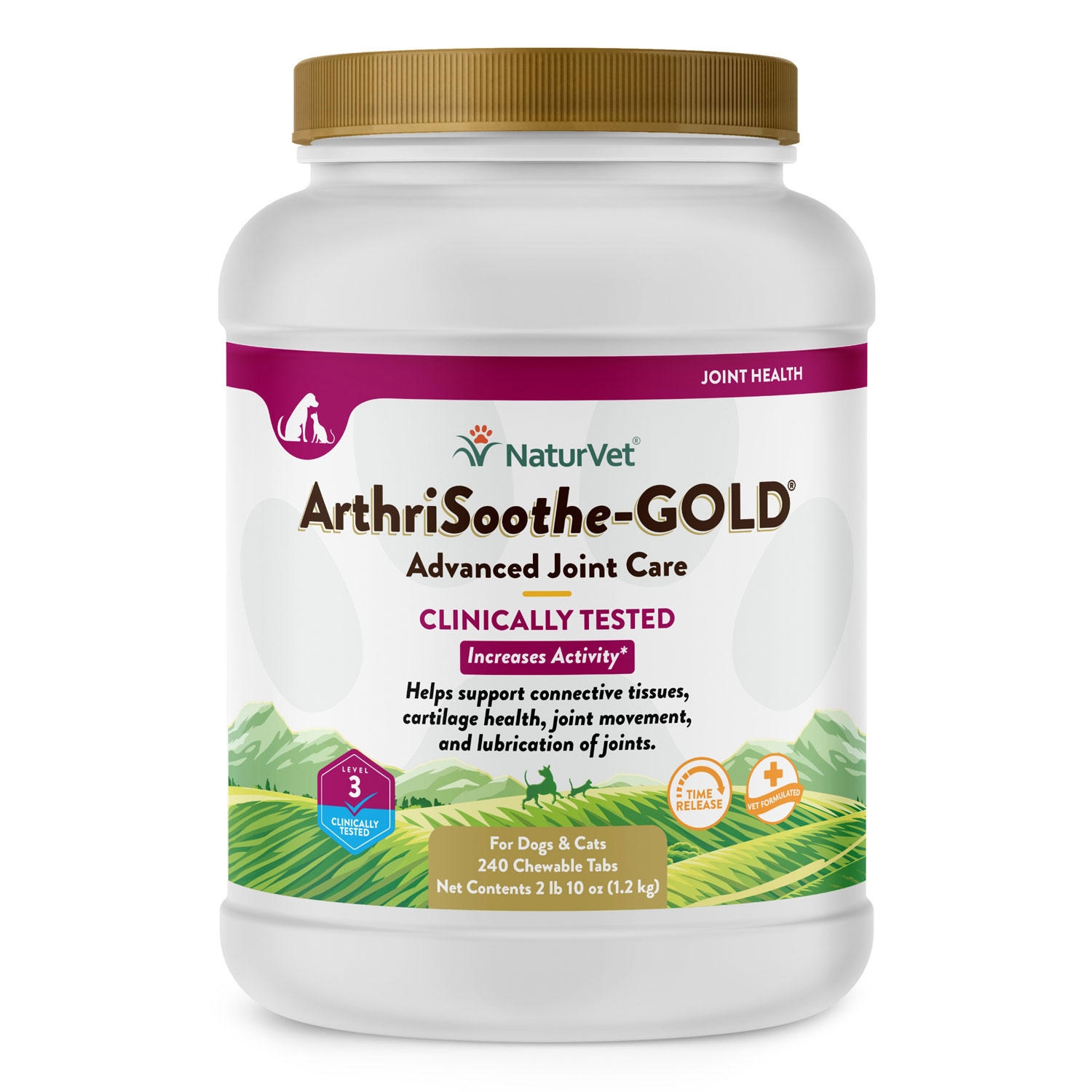 NaturVet ArthriSoothe-GOLD Level 3 Advanced Joint Care Supplements for Dogs and Cats, 240 ct., Choose Type - Image 2