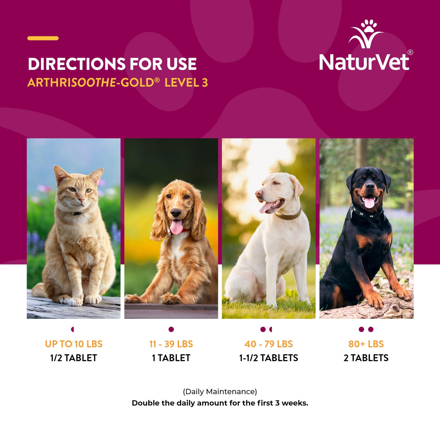 NaturVet ArthriSoothe-GOLD Level 3 Advanced Joint Care Supplements for Dogs and Cats, 240 ct., Choose Type - Image 4