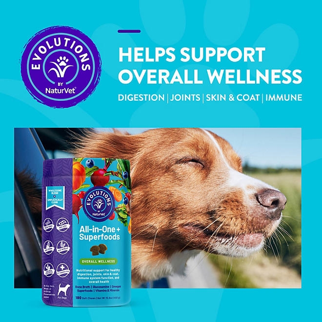 Evolutions by NaturVet, All-in-One Plus Superfoods, Soft Chews for Dogs, 180 ct. - Image 4