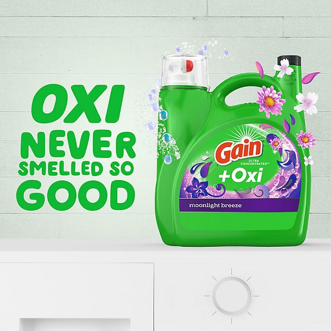 Gain + Oxi Liquid Laundry Detergent, Moonlight Breeze, 159 Loads, 170 fl. oz. - Image 4