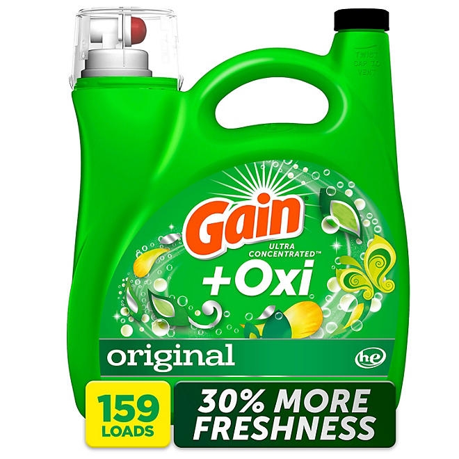 Gain + Oxi Liquid Laundry Detergent, Original, 159 Loads, 170 fl. oz. - Image 2