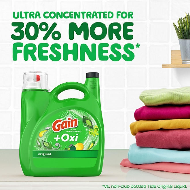 Gain + Oxi Liquid Laundry Detergent, Original, 159 Loads, 170 fl. oz. - Image 8