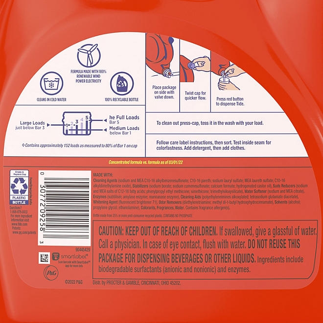 Tide Liquid Laundry Detergent, Original, 152 loads, 170 fl. oz. - Image 3