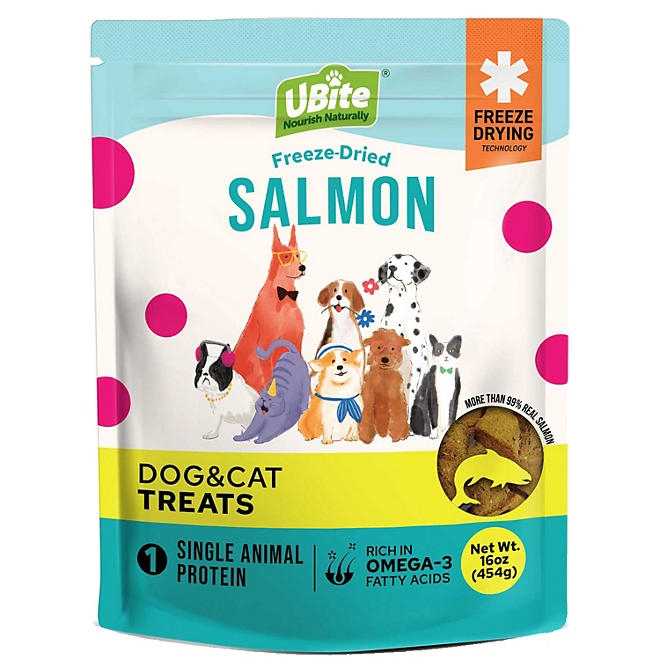 UBite Adult Dog and Cat Salmon Freeze Dried Treats, 16 oz. - Image 2