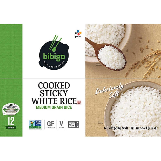 Bibigo Korean Style Cooked Sticky White Rice Bowl, 7.4 oz., 12 pk. - Image 2