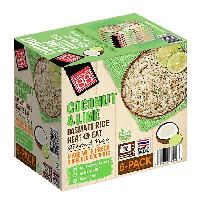 Kitchen 88 Coconut Lime Rice, 8.8 oz., 6 pk. - Image 2