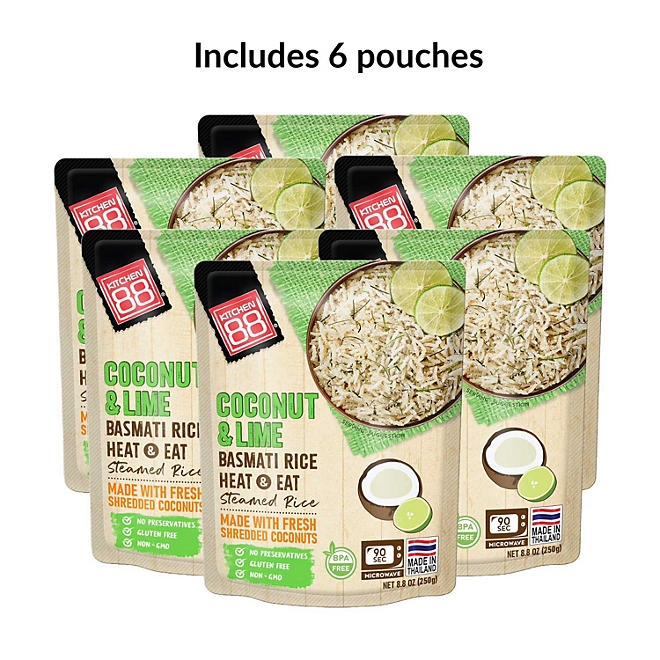 Kitchen 88 Coconut Lime Rice, 8.8 oz., 6 pk. - Image 4