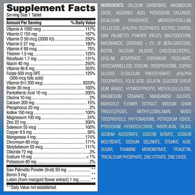 Member's Mark Advanced Men's 50+ Multivitamin Tablets, 275 ct. - Image 3