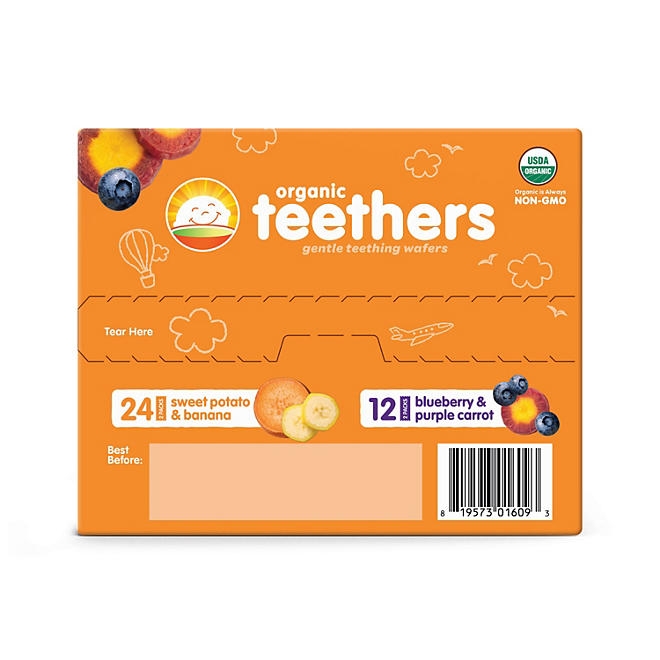 HappyBABY Organics Teething Wafers, Variety Pack, 36 ct. - Image 6