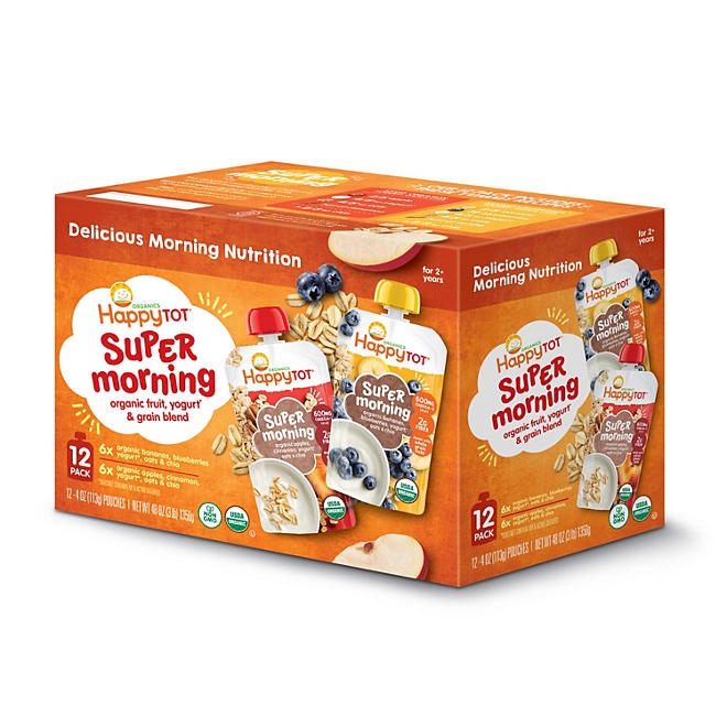 HappyTOT Organics Super Morning Pouch, Apple Cinnamon and Blueberry Banana Variety Pack, 12 ct., 4 oz. - Image 7