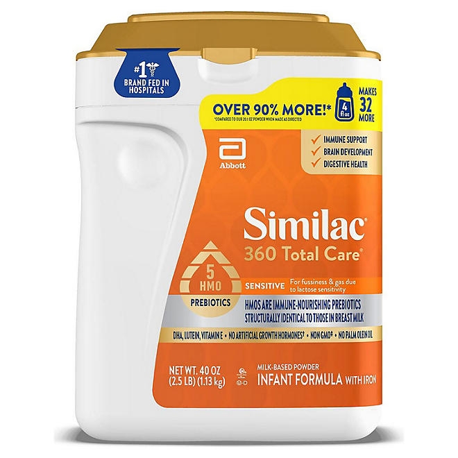 Similac 360 Total Care Infant Sensitive Powder Formula, 40 oz. - Image 2
