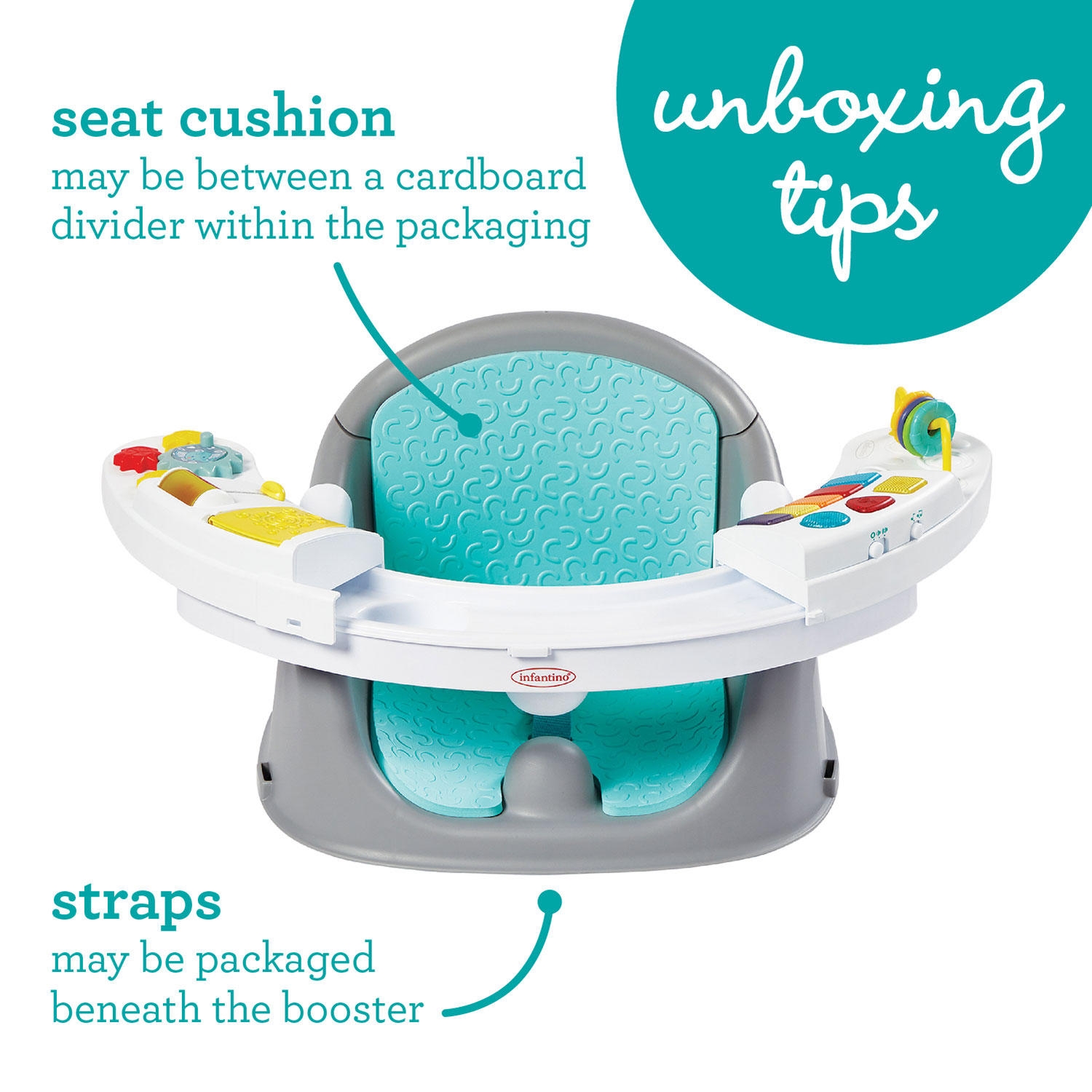 Infantino Music and Lights 3-in-1 Discovery Seat and Booster, Choose Color - Image 3