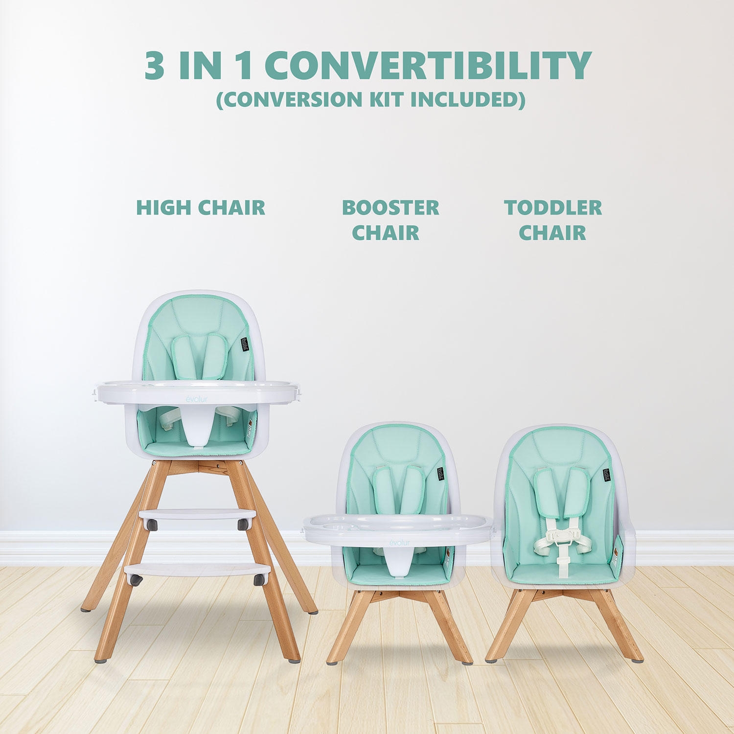 Evolur Multifunctional Zoodle High Chair, Choose Color - Image 4
