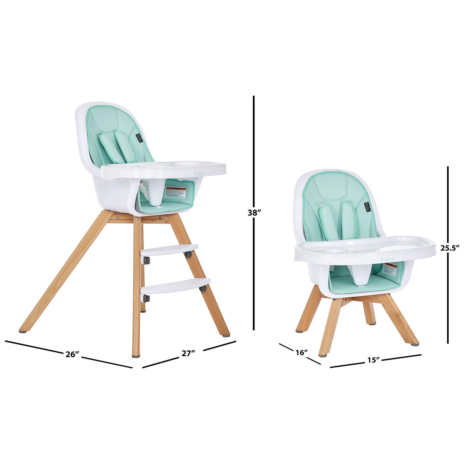 Evolur Multifunctional Zoodle High Chair, Choose Color - Image 6