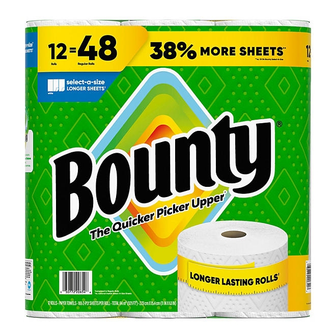 Bounty Select-A-Size 2-Ply Paper Towels, 12 Rolls, 165 sheets/roll - Image 11