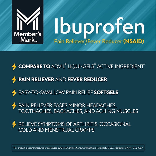 Member's Mark Ibuprofen Softgels, 200 mg, 400 ct. - Image 5