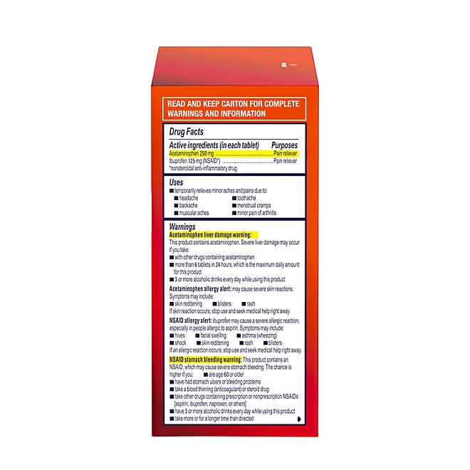 Motrin Dual Action with Tylenol, Ibuprofen and Acetaminophen, 160 ct. - Image 10