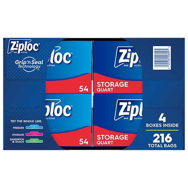 Ziploc Storage Quart Bags with New Stay Open Design, 216 ct. - Image 3