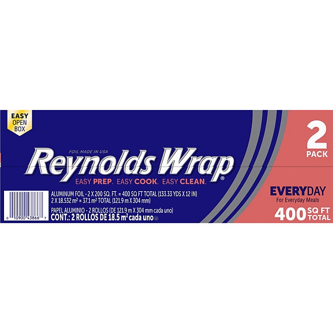 Reynolds Wrap Every Day 12" Aluminum Foil, 200 sq. ft., 2 pk. - Image 2
