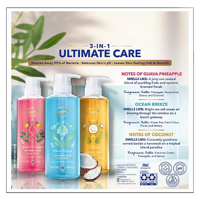 Safeguard Ultimate Care Hand Wash, Variety Pack, 15.5 fl. oz., 3 pk. - Image 9