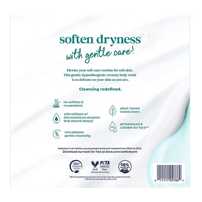 Dove Sensitive Skin Body Wash with Pump, 30.6 fl. oz., 2 ct. - Image 10