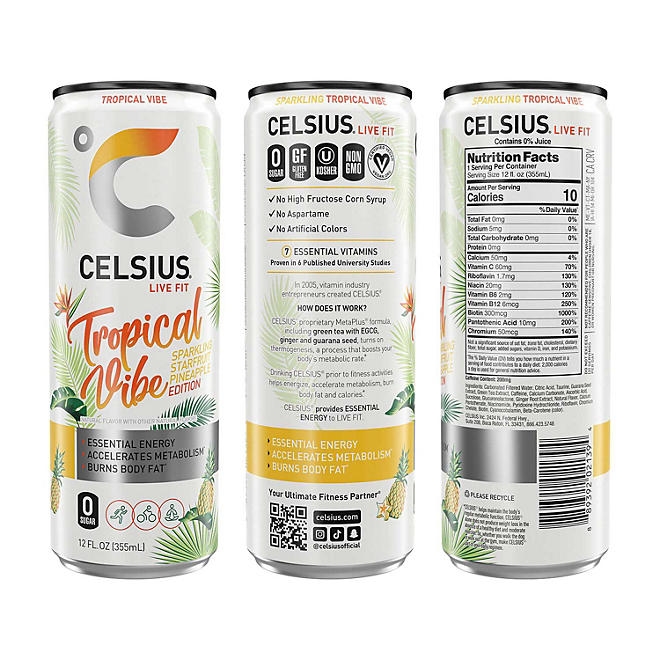 Celsius Live Fit Sparkling Vibe Variety Pack 12 fl. oz., 18 pk. - Image 5
