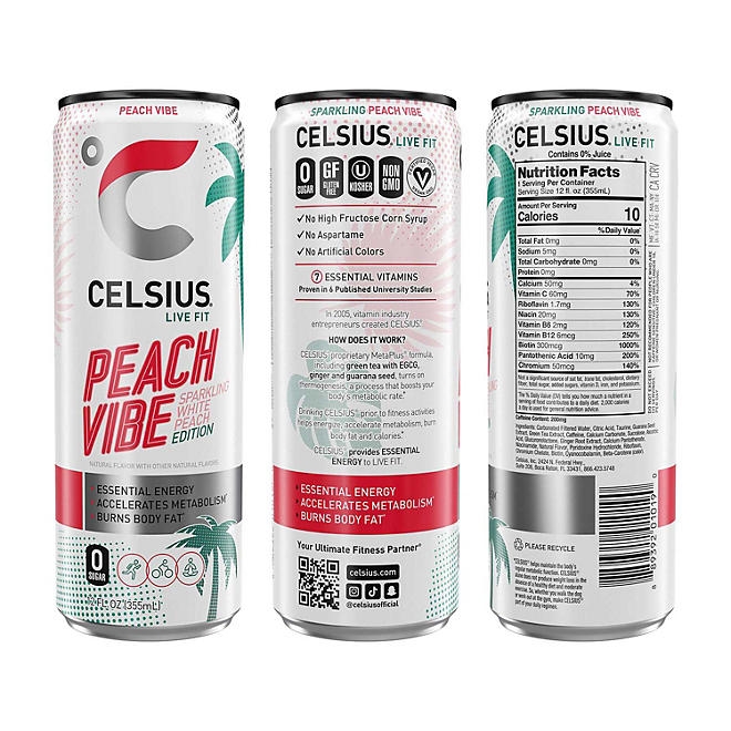 Celsius Live Fit Sparkling Vibe Variety Pack 12 fl. oz., 18 pk. - Image 6
