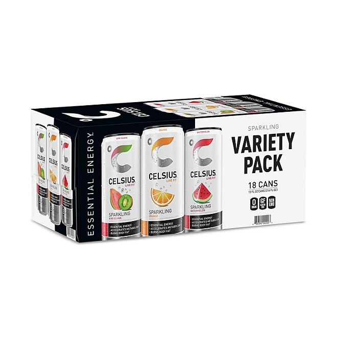 Celsius Sparkling Core Variety Pack, 12 fl. oz., 18 pk. - Image 8