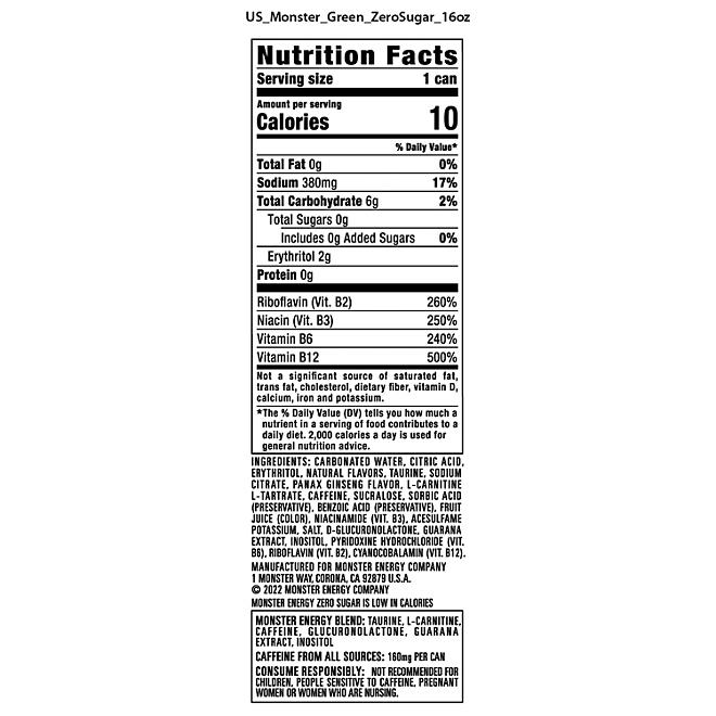 Monster Energy Zero Sugar 16 fl. oz., 24 pk. - Image 3
