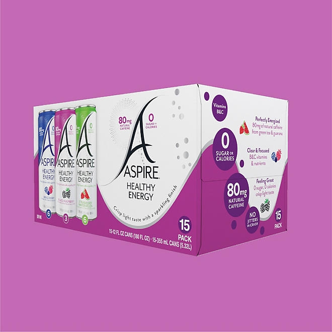 Aspire Healthy Energy Drinks Variety Pack, 12 fl. oz., 15 pk. - Image 5