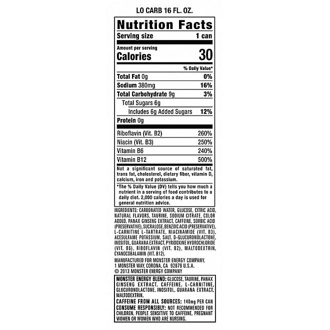 Monster Energy Lo-Carb 16 fl. oz., 24 pk. - Image 3
