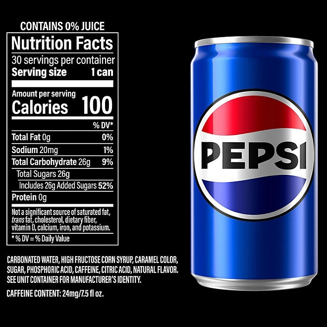 Pepsi Cola Mini Cans 7.5 fl. oz., 30 pk. - Image 3