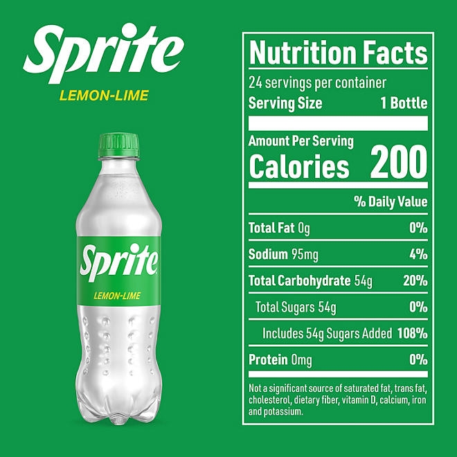 Sprite Lemon Lime Soda Soft Drinks, 16.9 fl oz., 24 pk. - Image 3