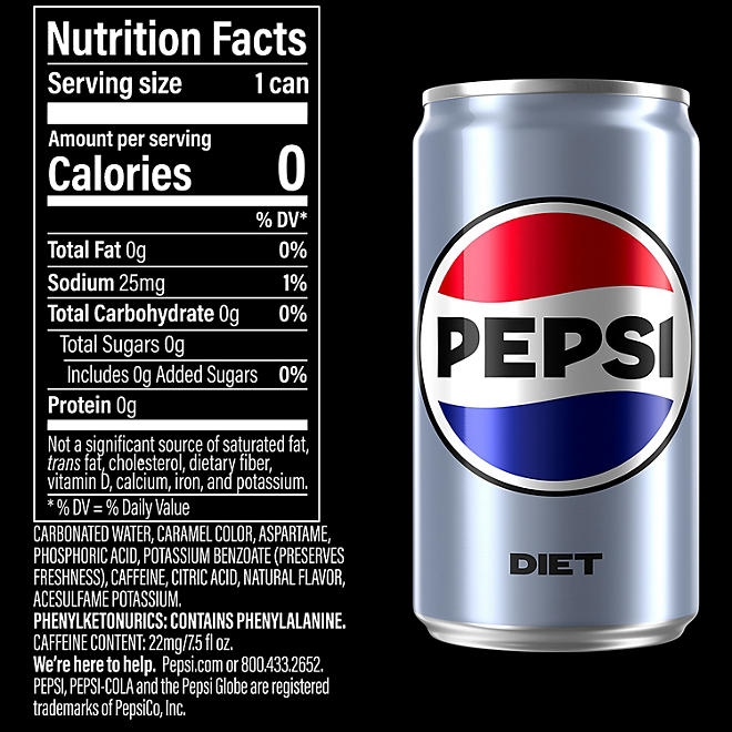 Diet Pepsi Original Mini Cans, 7.5 fl. oz., 30 pk. - Image 3