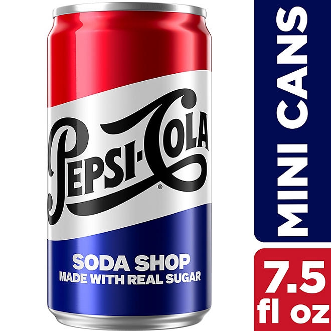Pepsi Soda Shop Made With Real Sugar Mini Cans, 7.5 fl. oz., 30 pk. - Image 5