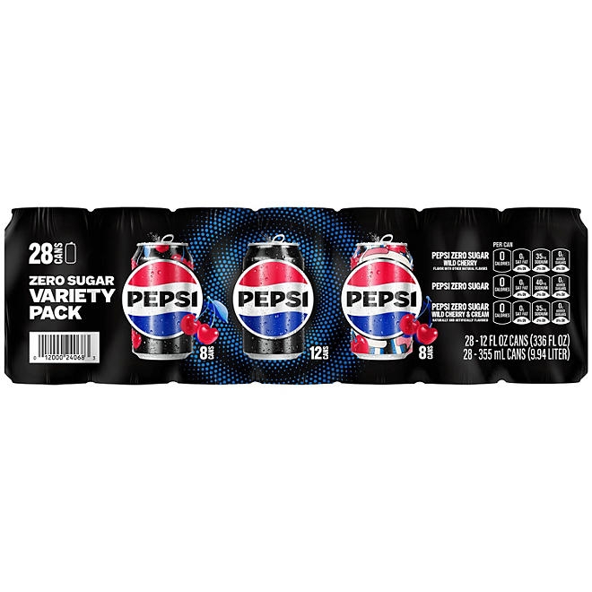 Pepsi Zero Sugar Soda Cola Variety Pack 12 fl. oz., 28 pk. - Image 2
